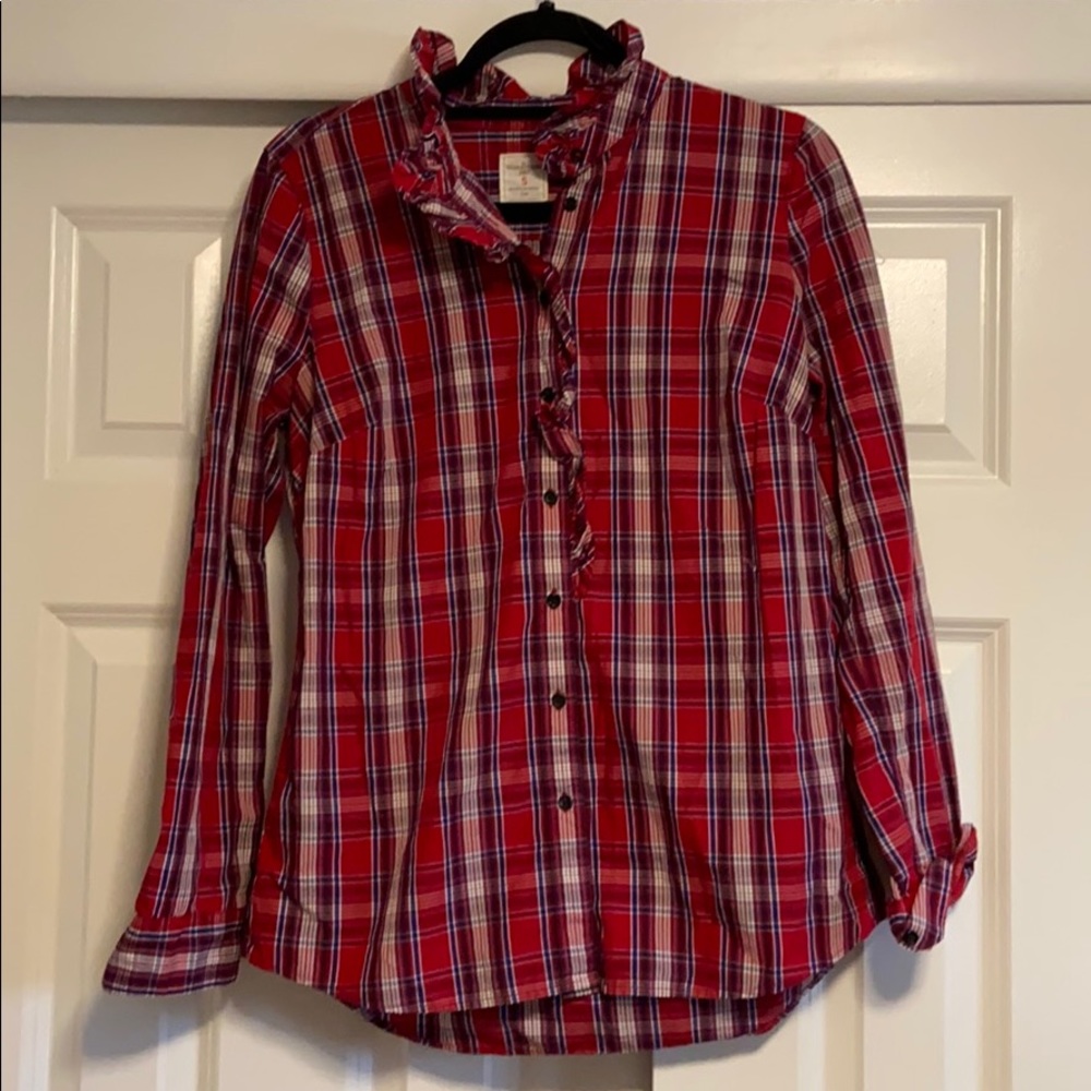 Plaid fitted boyfriend shirt